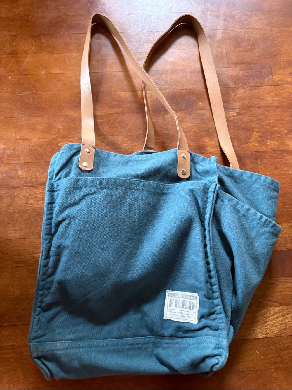 FEED canvas tote with a million pockets